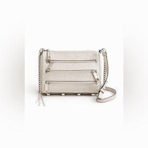 Rebecca Minkoff - Mini 5-Zip Rocker Crossbody Bag - Greyish White / Cream